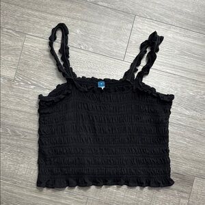 Black Ruffled Women's Top
